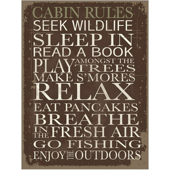Sun Protected Cabin Rules Metal Sign