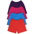 thumbnail image 2 of ToBeInStyle Girl's 4-Pack Relaxed Casual Ultra-Soft Cotton Shorts - Vibrant - 1 Year Old, 2 of 5