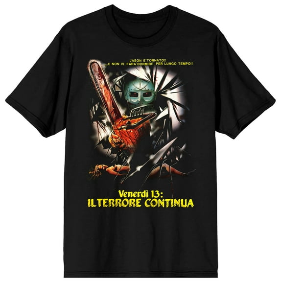 Friday the 13th Italian Foreign Poster Men's Black T-Shirt - M