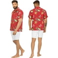 thumbnail image 4 of LA LEELA Men's Hawaiian Shirts Short Sleeve Button Down Shirt Mens Holiday Shirts Summer Beach Casual Aloha Tropical Shirts for Men Funny L Cockatoo Parrot, Red, 4 of 5