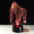 thumbnail image 4 of Lámpara De Noche De Gorila 3D Con Luz De Control Remoto Luz De Sensor De Animal 3D Ajustable Control Táctil Luz De Noche Led 3D Para Dormitorio Sala De Estar Al Aire Libre Noticed HA017980-00, 4 of 7
