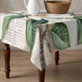 thumbnail image 4 of Flowers Leaves Table Cloth Waterproof Tablecloths, Farmhouse White Botanical Magnolia Retro Tablecloth Dining Table Cover for Kitchen Party Tabletop Outdoor, Square Tablecloth 60x60 Inch, 4 of 9