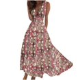 thumbnail image 1 of Vestido Corto de Verano de Moda sin Mangas con Cuello en V Impreso Vestido Casual Grande Del Doblado para Diario, 1 of 5