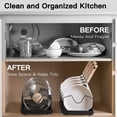 thumbnail image 3 of Pull-out Pots and Pans Organizer 2 Pack - Under Cabinet Pot Lid Holder for Kitchen - Bakeware & Dishes Storage Rack with Slide Rails, Black, 3 of 8