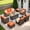 Orange Red, variant on XIZZI Patio Furniture 6 Pieces High Back Wicker Outdoor Conversation Set All Weather Rattan Outside Seating Set with Fire Pit Table for Balcony, Navy Blue