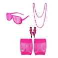 thumbnail image 2 of Toystoory 1 juego de disfraces de los años 80, accesorios de cosplay, regalos de cumpleaños Kits de decoración para fiestas style2 rosa roja, 2 of 6