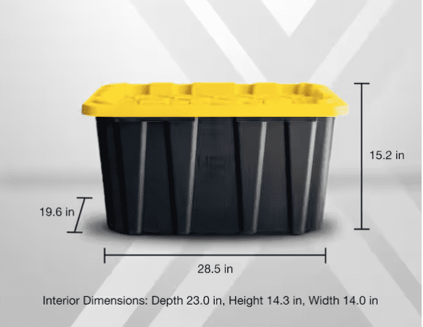 27 Gallon Heavy Duty Storage Bins with Lids, Stackable Tough Plastic Storage Tote Containers for Garage, Moving & Home Organization, Black,