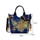 thumbnail image 5 of CHAXIN Bolso de hombro de estilo étnico para mujer, bandolera de lona con bordado de pavo real, informal, con colgante de cuentas, de gran capacidad, 5 of 8
