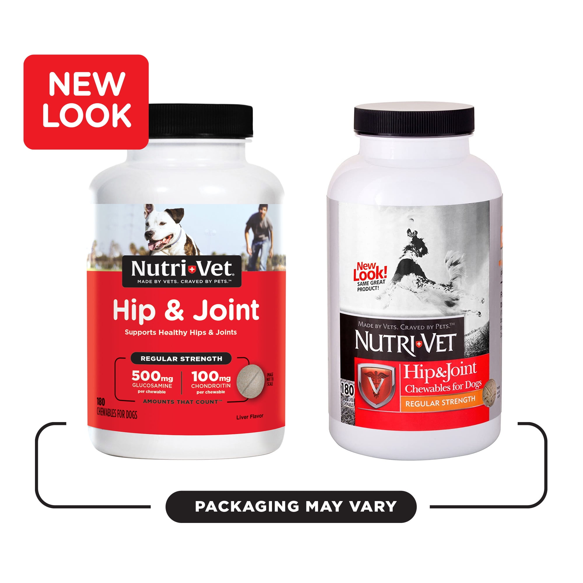 Nutri-Vet Hip & Joint Regular Strength Chewable Supplements for Dogs, 180 Count