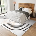 thumbnail image 3 of Modern Nordic Style Area Rug with Abstract Rainbow Stripes Easy Clean Carpet, Machine Washable Rug Soft Comfortable with Non-Slip for Living Room Office Dining Room Hallway 3x4ft, 3 of 7
