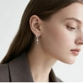 thumbnail image 3 of 925 Sterling Silver Cross Hoop Earrings for Women Teens Cross Huggie Hoop Earrings Dangle, 3 of 5