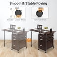 thumbnail image 5 of Demi Bonn Folding Computer Laptop Desk Wheeled Home Office Furniture, Study Writing Table, Brown, 5 of 7