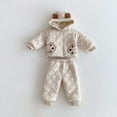 thumbnail image 2 of Winter Infant Baby Teddy Paws Pattern Long Sleeves Coat With Thick Pants Cute Sets, 2 of 10