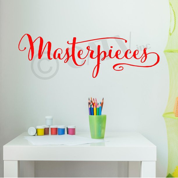 Masterpieces Vinyl Lettering Wall Decal Sticker 12 5 H X 40 L Red Walmart Com Walmart Com