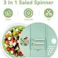 thumbnail image 2 of 3-in-1 Large Salad Spinner with 5-Blade Slicer & Egg Strainer - 5.3 Qt Heavy-Duty Vegetable Washer Dryer, Non-Slip Base, Space-Saving Salad Spinner Bowl for Lettuce Fruit Veggie, Easy Clean for Home, 2 of 7