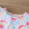 thumbnail image 4 of Odeerbi Baby Boy Girl Clothes Baby Romper Infant Short Sleeve Rainbow Tie-Dyed Tulle Bodysuit+Headbands, 4 of 8