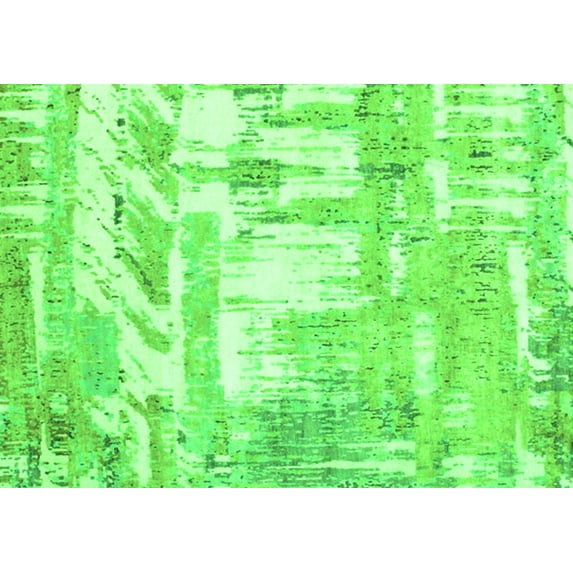 Ahgly Company Indoor Rectangle Oriental Green Industrial Area Rugs, 6' x 9'
