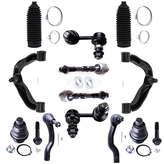 ECCPP 12PCS Front Suspension Kit for 2005-2015 for Nissan for Xterra 2005-2012 for Nissan for Pathfinder Upper Control Arm and Ball Joint Sway Bar End Link Outer Tie Rod End