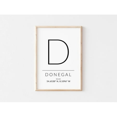 Donegal Ireland Irish Typography Wall Art, Unframed Paper Print Size 8x12