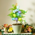 thumbnail image 4 of Árbol de Navidad artificial de 30 cm, mini árbol de escritorio, piñas rojas con bayas, base de arpillera, ideal para casas de campo, plegable y portátil, estructura metálica, para dormitorio, 4 of 6