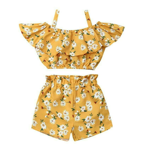 Xiaoluokaixin - Fashion Kids Toddler Baby Girls Crop Tops Floral Short ...