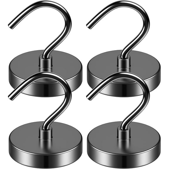 Magnetic Hooks Heavy Duty, 110 lbs Strong Magnet Hook for Cruise Cabins, Large Magnetic Hooks, Magnets with Hooks for Hanging, Cruise, Curtain, Home, Kitchen, Workplace - 4Pack