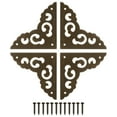 thumbnail image 1 of 4Pcs Brass Flat Corner Bracket 2 Inch Vintage Brass Hollow Pattern Corner Protector with Mounting Nails (Bronze), 1 of 7