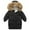 Black, variant on Ruyang Girls Padded Puffer Coat Boys Furry Hooded Camouflage Parka Coats Long Down Quilted Jackets Warm Zip Up Outwear