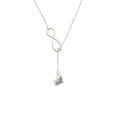 thumbnail image 2 of Delight Jewelry Silvertone Small ''Lil Sister'' Heart with Clear Crystal Silver tone Elegant Infinity Lariat Necklace, 2 of 4