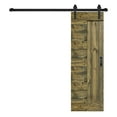 thumbnail image 2 of L Series 30in. X 84in. Aged Barrel Finished DIY Knotty Pine Wood Sliding Barn Door With Hardware Kit, 2 of 5
