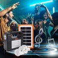 thumbnail image 2 of Portable Power Generator Station,12000mah Solar Panel Power Kit  Battery Pack Power Station + 3 Bulbs for Outdoor Camping, 2 of 9