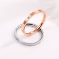 thumbnail image 2 of Anillo de un solo diamante de grano fino Anillo de pareja de micro diamantes de oro rosa Anillo de acero de titanio para mujer Estilo vanguardista, 2 of 6