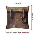 thumbnail image 4 of BANET  Horseshoe Decorative Throw Pillow Case Pack of 2, Wooden Backdrop with an Old and Vintage Concept, Couch Bedroom Living Room Cushion Cover, Brown Grey 20x20in, 4 of 7