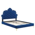 thumbnail image 3 of Modway Sasha Button-Tufted Performance Velvet King Bed in Navy, 3 of 10