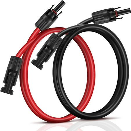 

1M 10AWG Solar Extension Cable Solar Panel Extension Cable with Female and Male Connector(Red+Black Cable)