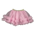 thumbnail image 2 of Huowey Girls Layered Tutu Skirt Princess Party Tiered Dancewear Lace Tirm Solid Color Mesh Ballet Tulle Skirts Dailiwear,Pink,3-8岁, 2 of 4