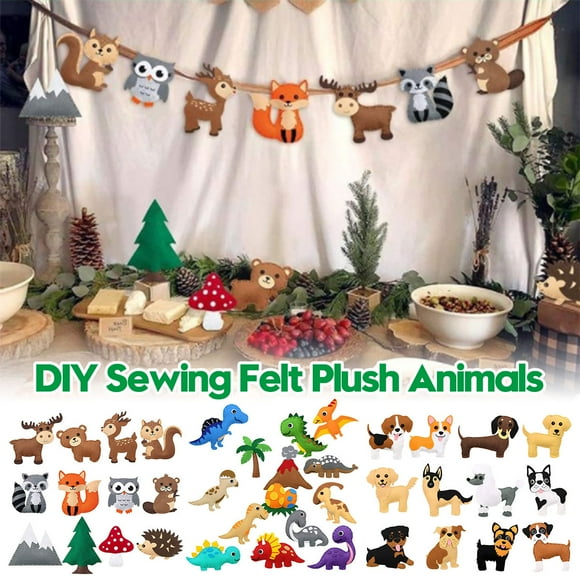 Juguete de Fieltro para Coser a Manos para Habilidades Motoras Finas, Kit de Manualidades para Animales de Coser, Kit de Costura para Animales Educativos Tempranos, Desarrollo Sensorial para Niños de 3 a 12 Años