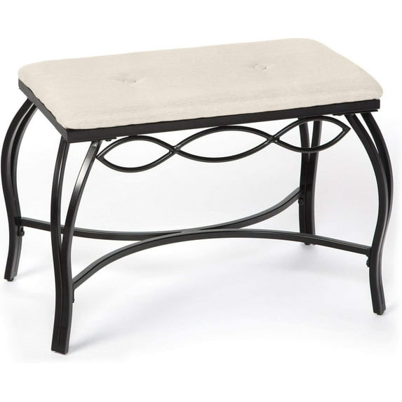 ZXNYH Half Moon Shoe Bench - Vanity Seat/Dressing Stool/Makeup Chair - Mocha Brown