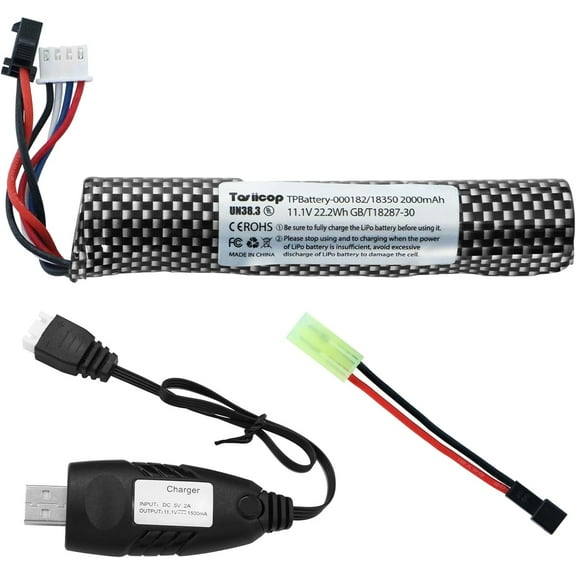 Blaster  - 11.1V 2000mAh Water Bead Splatter Ball  with Mini Tamiya to SM2P Plug    for Splat Ball Replacement - 1