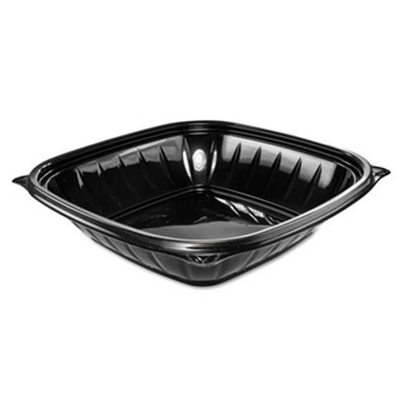 32 oz Presenta Bowls Pro Black Square Bowls, Plastic, 63 per Bag - Bags of 4