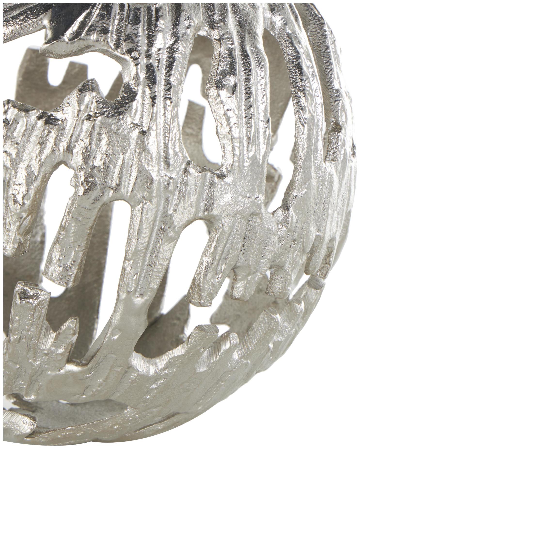 DecMode Silver 7" Abstract Metallic Cutout Aluminum Metal Orbs & Vase Filler (3 Count)