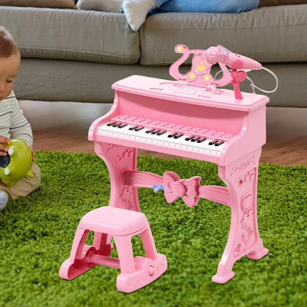 Teclado Electrónico Hugo 37 Teclas Rosa Juguete Musical