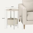 thumbnail image 3 of Vagusicc Round Side Table End Table with Storage Basket, Small Side Table Round Nightstand for Small Spaces, Tall Oval End Table with Steel Frame, Coffee Bedside Table for Living Room, Begie, 3 of 8