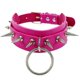 thumbnail image 3 of Gargantilla gótica punk rock de gran tamaño con forma de O, collares para mujer y hombre, de cuero con remaches de púas, collar tipo gargantilla, joyería llamativa, rosa 6, 3 of 5