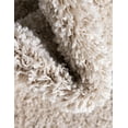 thumbnail image 2 of Unique Loom Soft Solid Shag Collection Area Rug - Aras (4' 1" Round Oatmeal Beige), 2 of 6