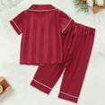 thumbnail image 5 of Toddler Girl Satin Pajamas Set Button Down Solid Tops T Shirt Tween Pajamas Pjs For Girls Size 18-24 Months, 5 of 5