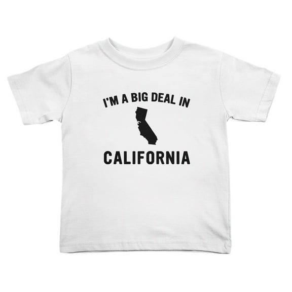 I'm A Big Deal in California Cute Toddler T Shirts for Boys Girls (White, 2T)