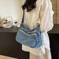 thumbnail image 2 of Bolso de mezclilla Amzufs, grande, para mujer, casual, azul claro, 2 of 8
