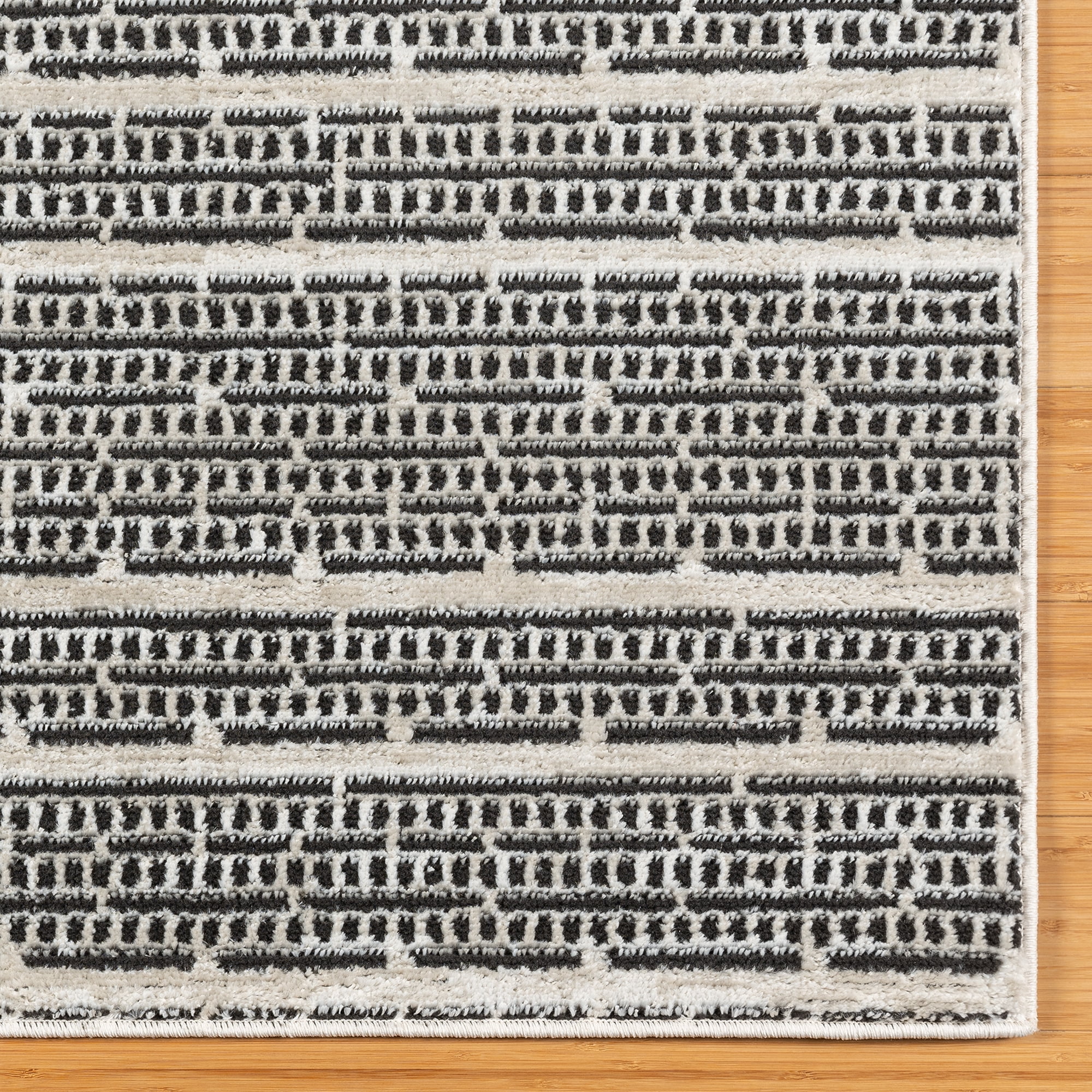 Gertmenian Missha Dario Modern/Contemporary Striped Beige Black Indoor Area Rug, 8x10