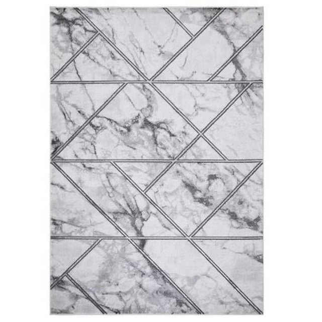Concard Global Trading 80765 5 x 7 ft. Bellucci Geometric Area Rug, Silver